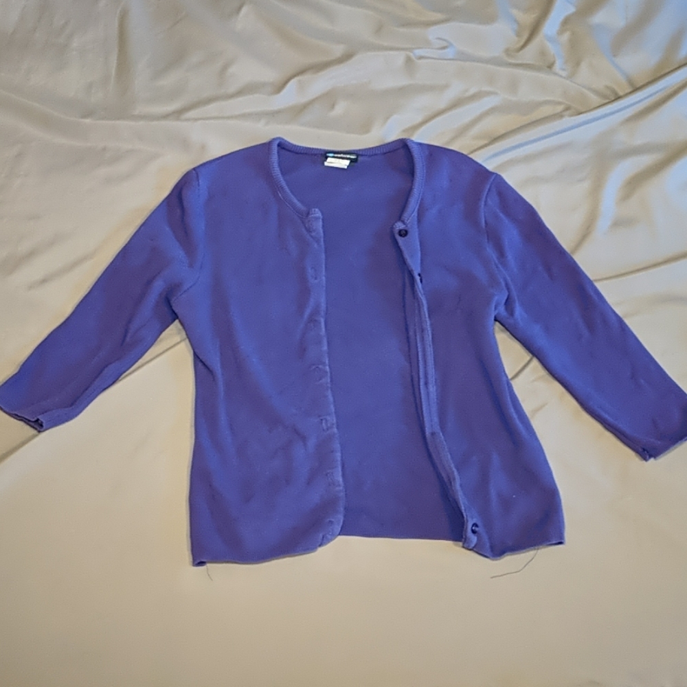 Purple cardigan